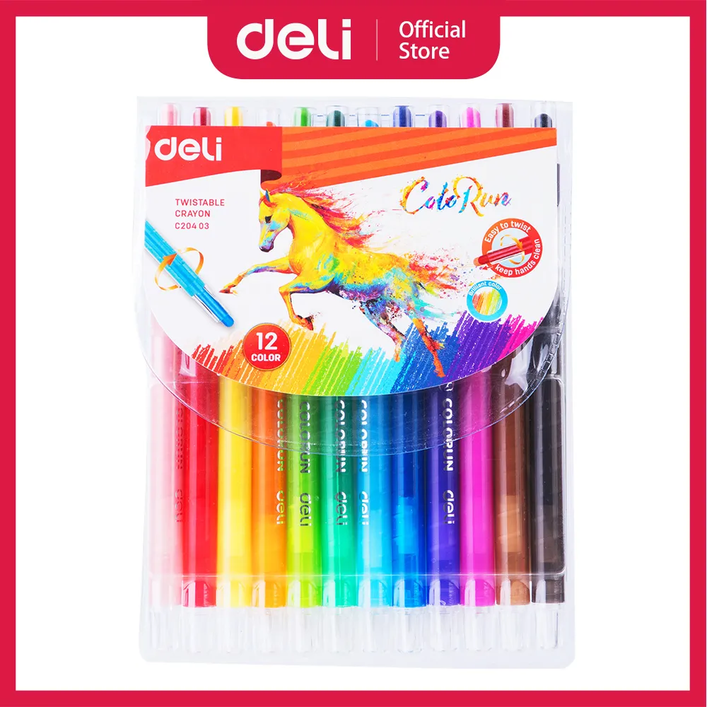 【得力Deli】旋轉果凍水溶性蠟筆/EC211-12/12色 歷史價格詳細信息
