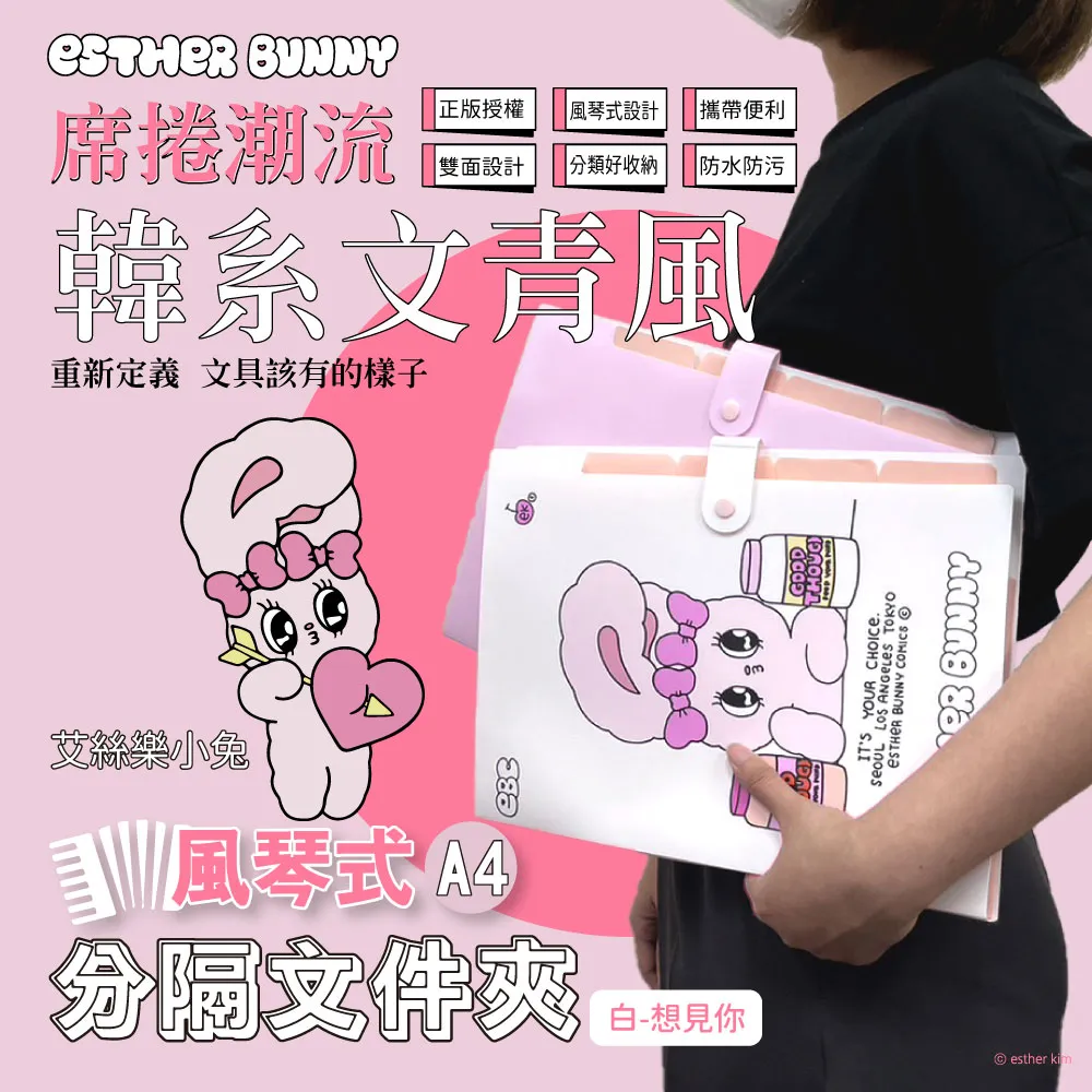 【艾絲樂小兔】可愛A4文件夾(粉)*4件組 歷史價格詳細信息