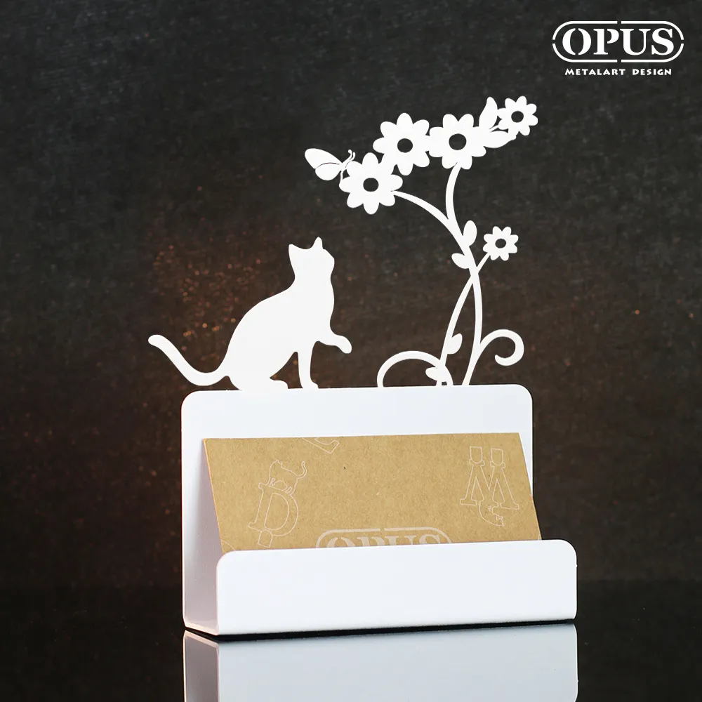 【OPUS東齊金工】歐式鐵藝貓咪名片座(經典黑) 名片夾 名片架 商務名片盒 CA-ca02B 歷史價格詳細信息