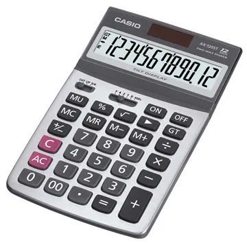 【CASIO】 12 位元仰角桌上型計算機-(AX-120ST) 歷史價格詳細信息