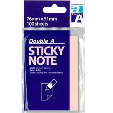 Double A 可再貼便條紙/本76*76mm(12本/盒)(粉紅) 歷史價格詳細信息