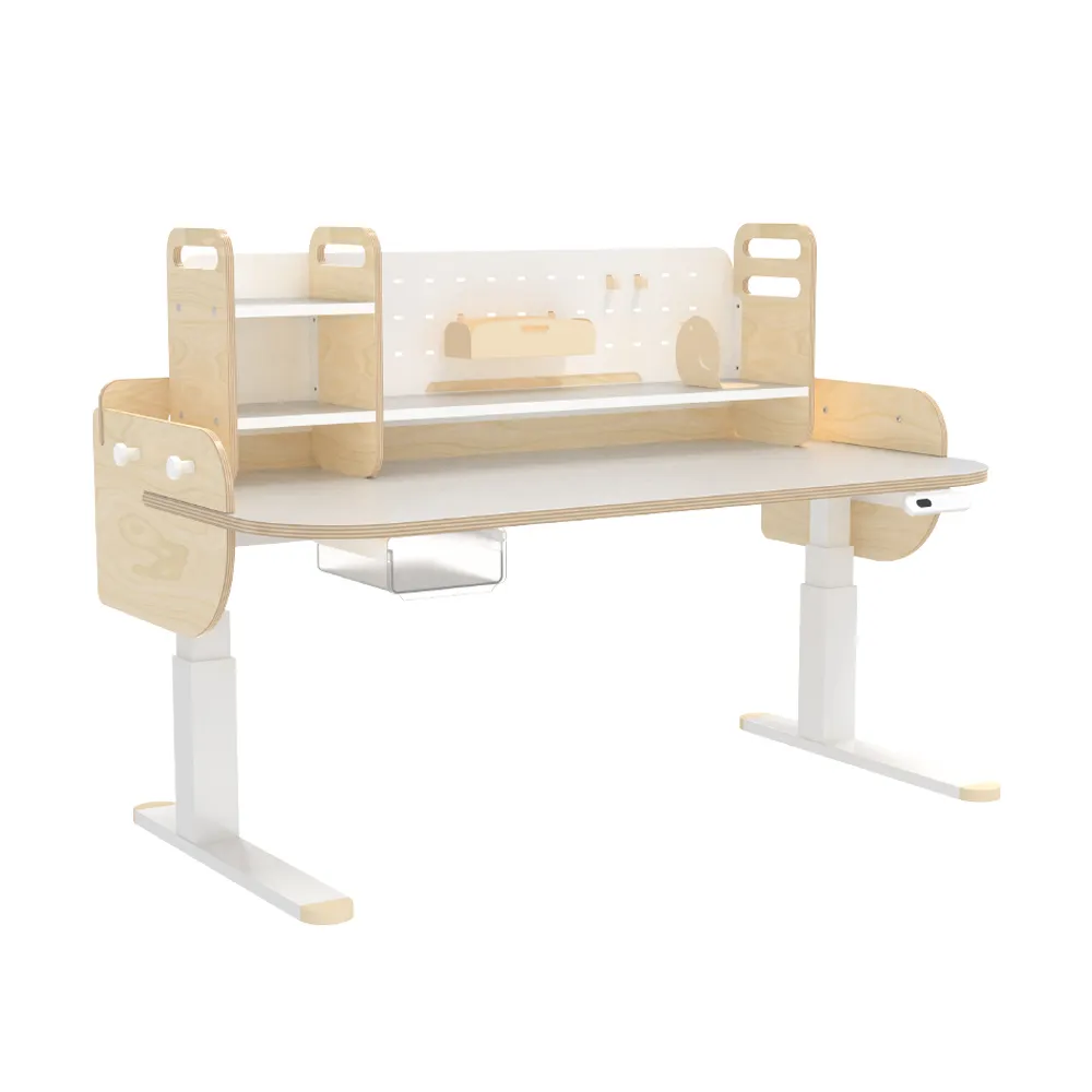 【林製作所】兒童電動升降成長桌+椅+桌上架 一起長高桌 寧靜藍基本款 (寬120cm 高50-73cm) 歷史價格詳細信息