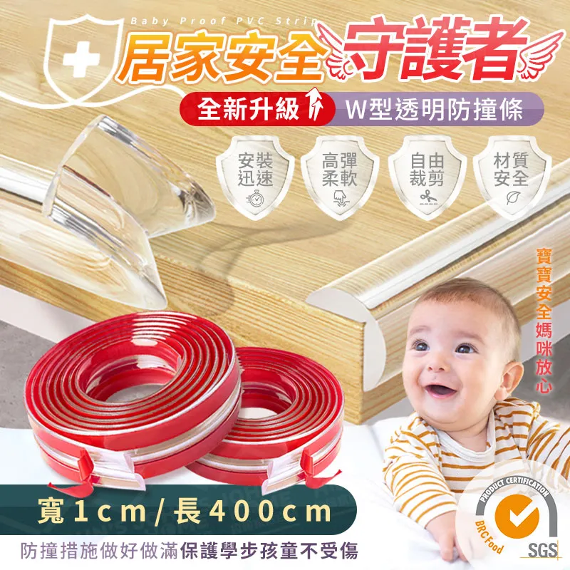 W型透明防撞條 寬1.5cm長100cm 高彈 寶寶防護條 兒童防撞條 歷史價格詳細信息