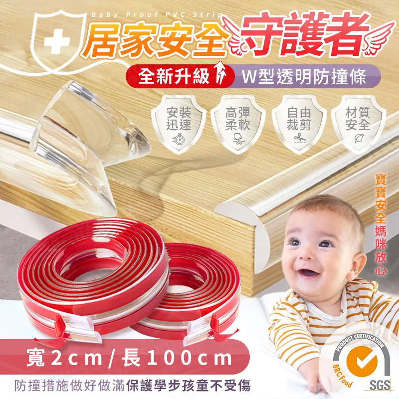 W型透明防撞條 寬1.5cm長100cm 高彈 寶寶防護條 兒童防撞條 歷史價格詳細信息