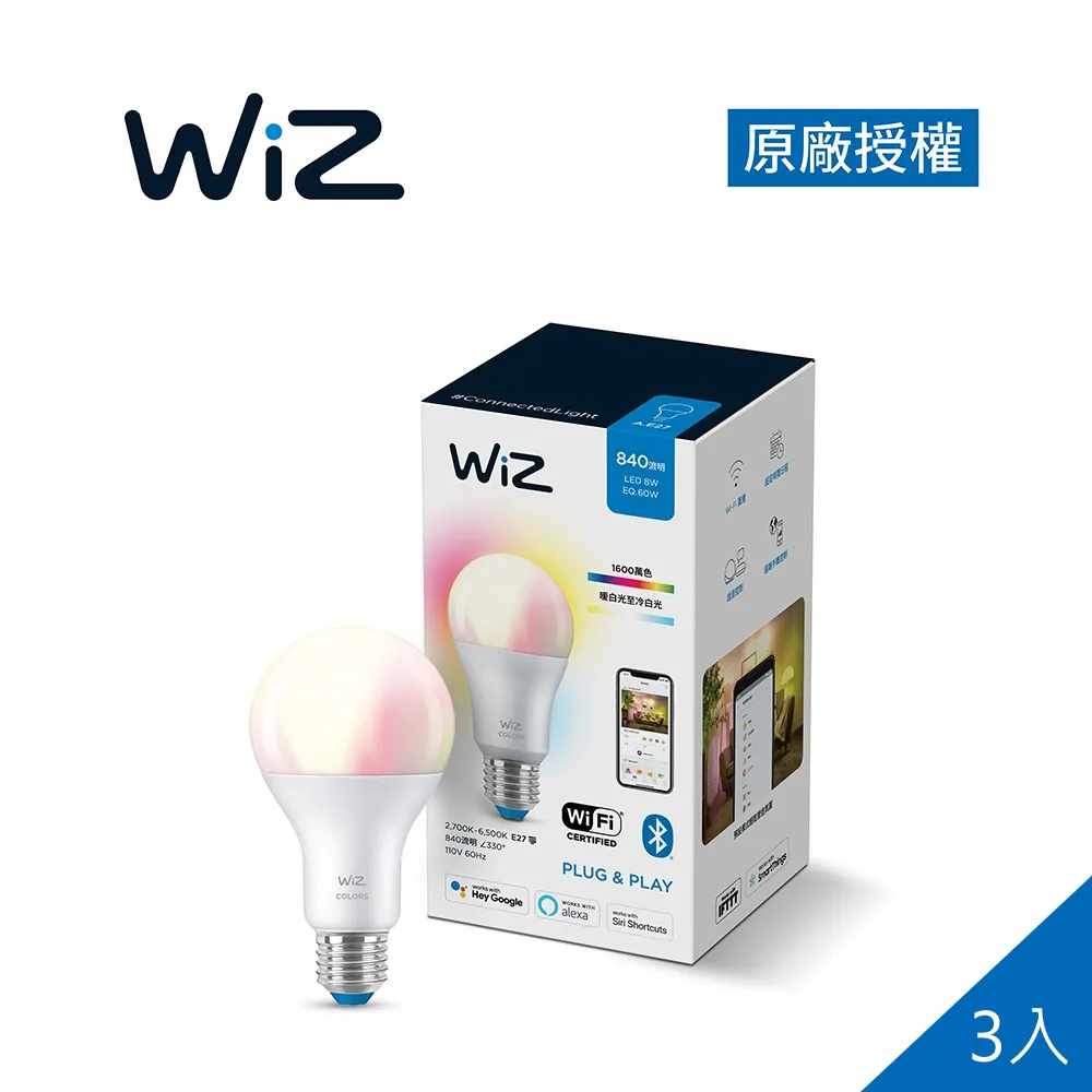 Philips 飛利浦 WiZ 全彩燈泡 3入(PW04N) 歷史價格詳細信息