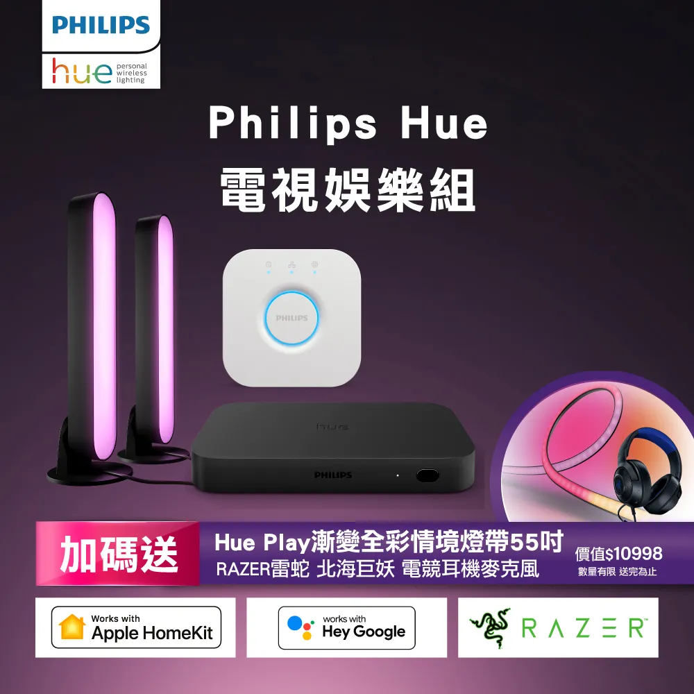 Philips 飛利浦 Hue Play漸變全彩情境燈帶 電視娛樂組(PH007/PH010/PH012) 歷史價格詳細信息