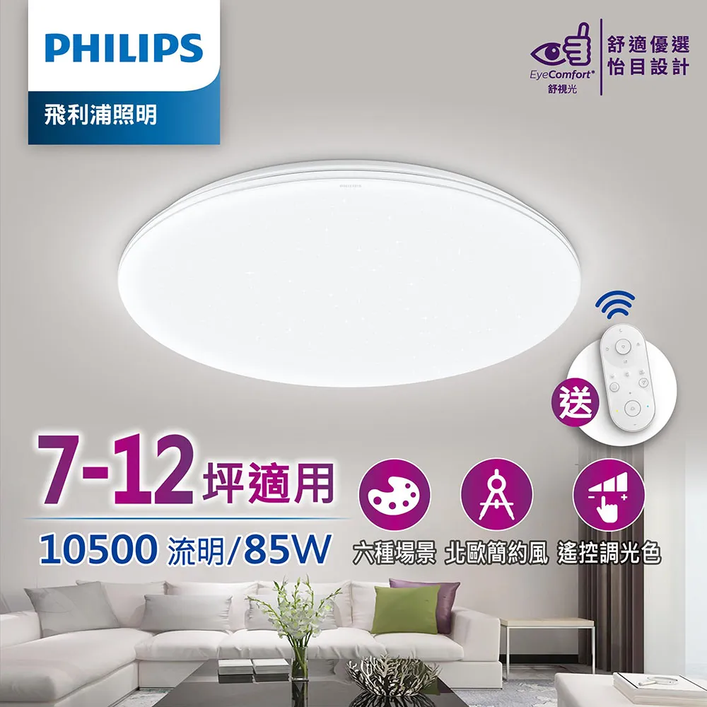 Philips 飛利浦 悅歆 LED 調光調色吸頂燈85W/10500流明-璀璨版 (PA008) 歷史價格詳細信息