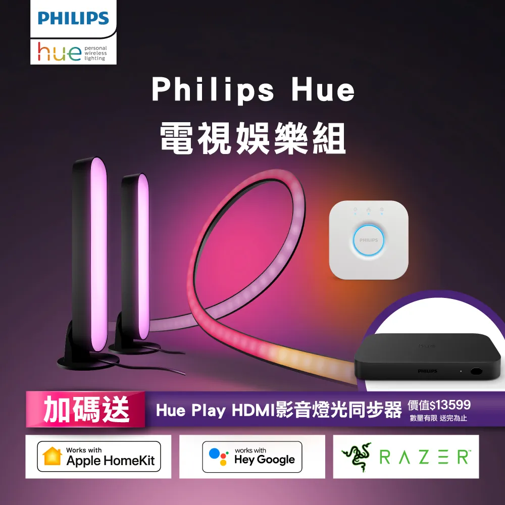Philips 飛利浦 Hue Play漸變全彩情境燈帶 電視娛樂組(PH007/PH010/PH012) 歷史價格詳細信息