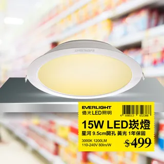 EVERLIGHT億光 15CM崁孔 15w星皓崁燈4盒 -8入 (白光) 歷史價格詳細信息