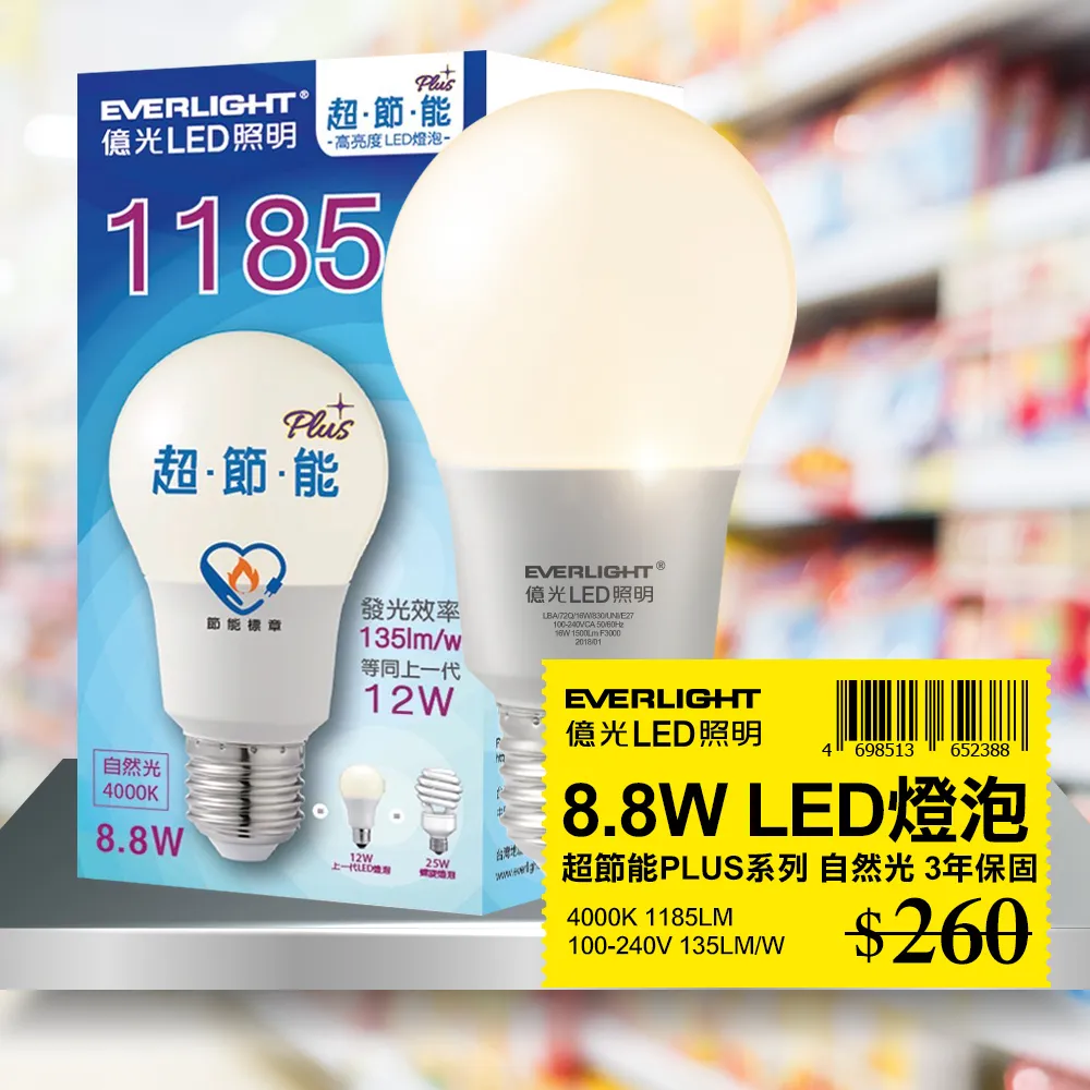 【EVERLIGHT億光】1入組 星庭22W LED防水吸頂燈 適用陽台/浴室 一年保固-白光 歷史價格詳細信息