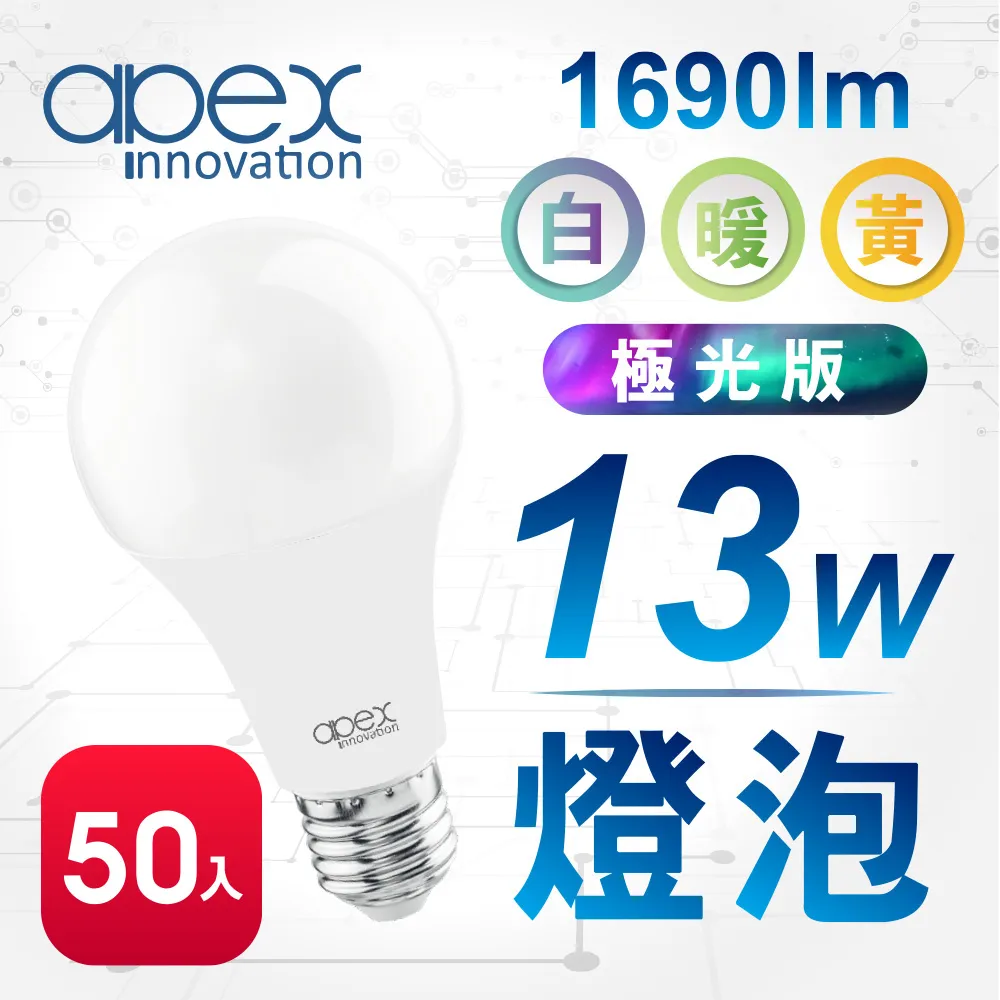 【APEX】13W高效能廣角LED燈泡 全電壓 E27(4入) 歷史價格詳細信息