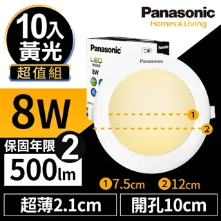 【Panasonic國際牌】【8入組】LED崁燈 16W 白光 黃光 自然光 全電壓 15公分 15cm 嵌燈 歷史價格詳細信息