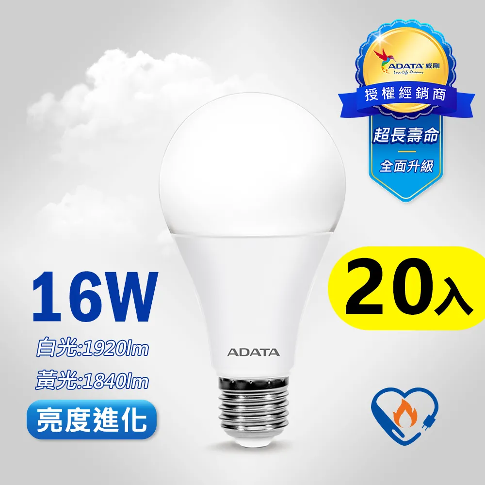 【威剛】16W LED 燈泡 (2020年節能標章) 黃色 4 入 歷史價格詳細信息