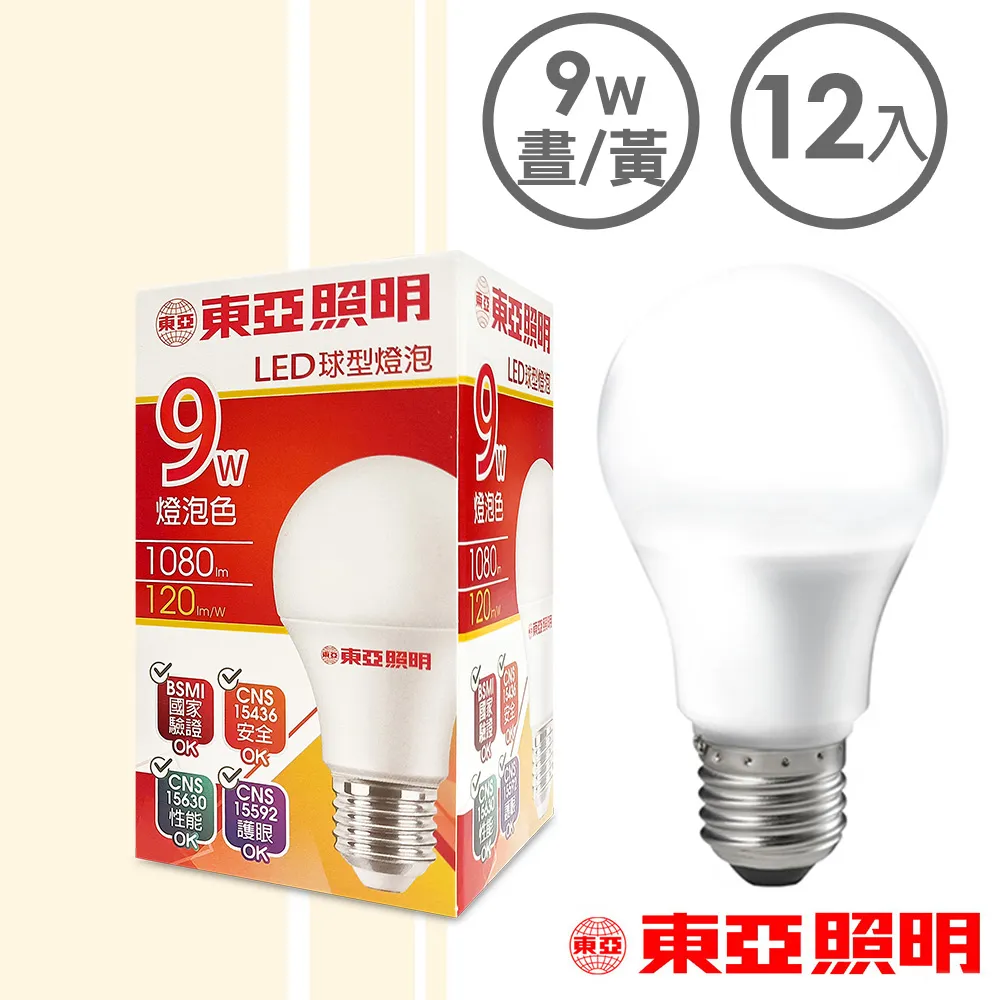 【東亞照明】【12入組】LED燈泡 16W 白光 黃光 自然光 E27 全電壓 LED 球泡燈 歷史價格詳細信息