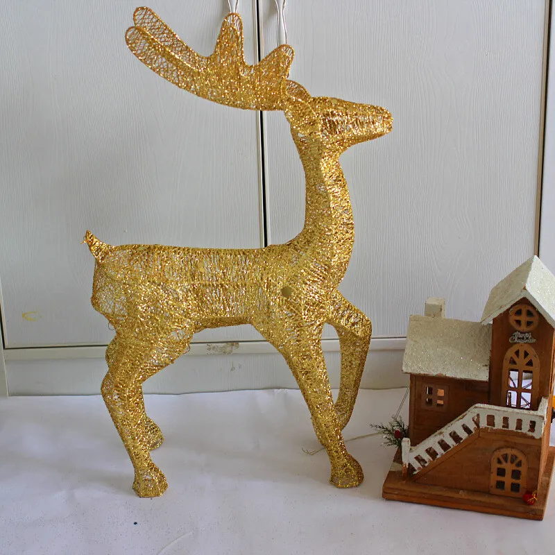 70CM聖誕鐵藝發光鹿 聖誕節裝飾品 金色鹿擺件 聖誕樹裝飾鹿 櫥窗發光麋鹿 聖誕鹿擺件 歷史價格詳細信息