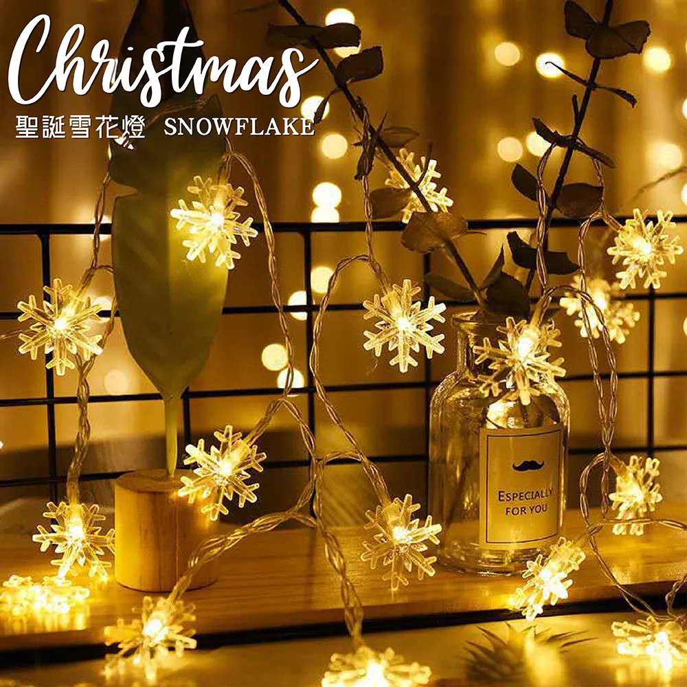 LED造型燈串【雪花款-300cm20燈】(防水燈珠/高亮度LED) 氣氛燈 聖誕裝飾燈串 露營裝飾燈 歷史價格詳細信息