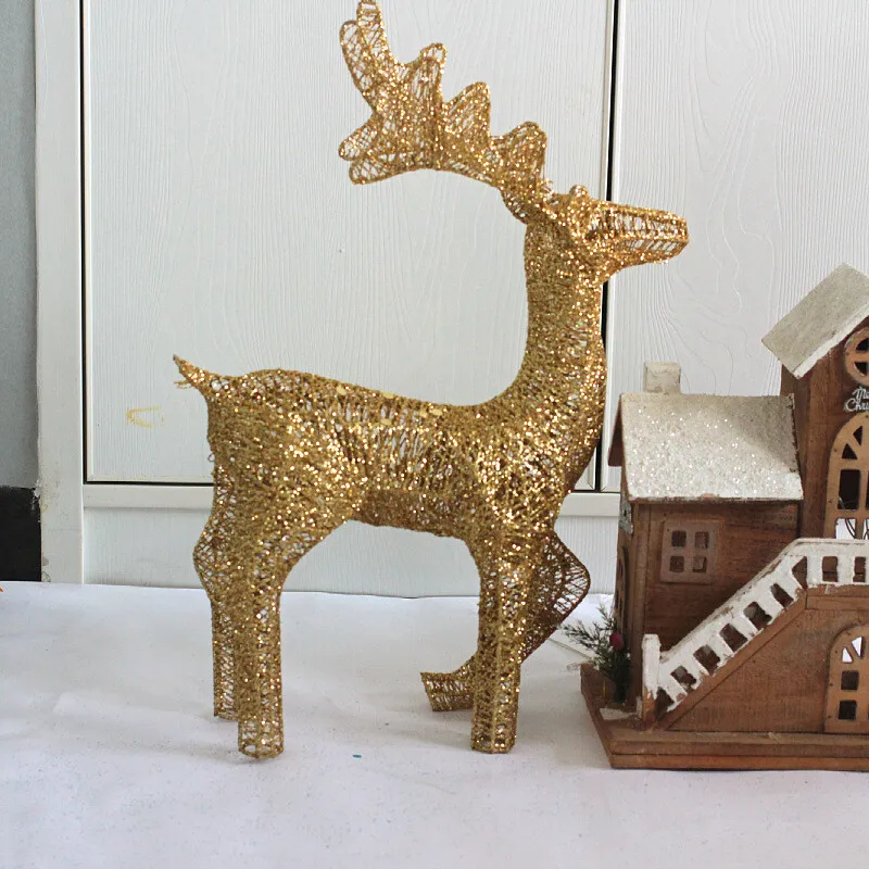 聖誕鹿發光馴鹿大型景觀造型燈 鏤空鐵藝麋鹿 聖誕節美陳商場擺件 歷史價格詳細信息