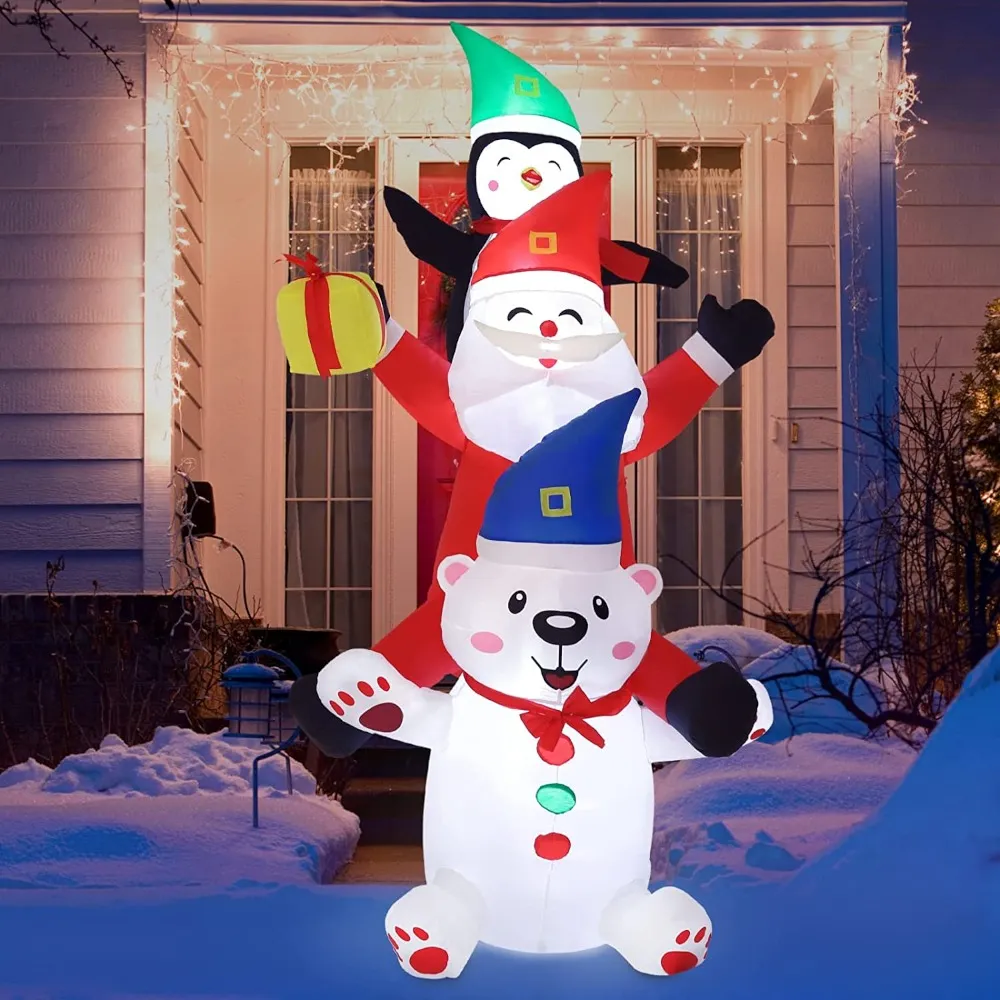 【裝飾燈大師】電動充氣-聖誕老公公與禮物包景110V 歷史價格詳細信息