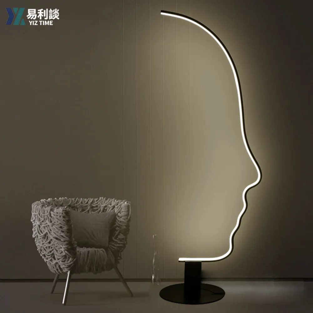 【YIZ TIME】人臉藝術落地燈 簡約客廳裝飾燈 曲線立燈 床頭燈 氛圍燈 歷史價格詳細信息