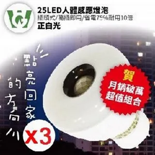 23LED感應燈泡 插頭-正白光 歷史價格詳細信息