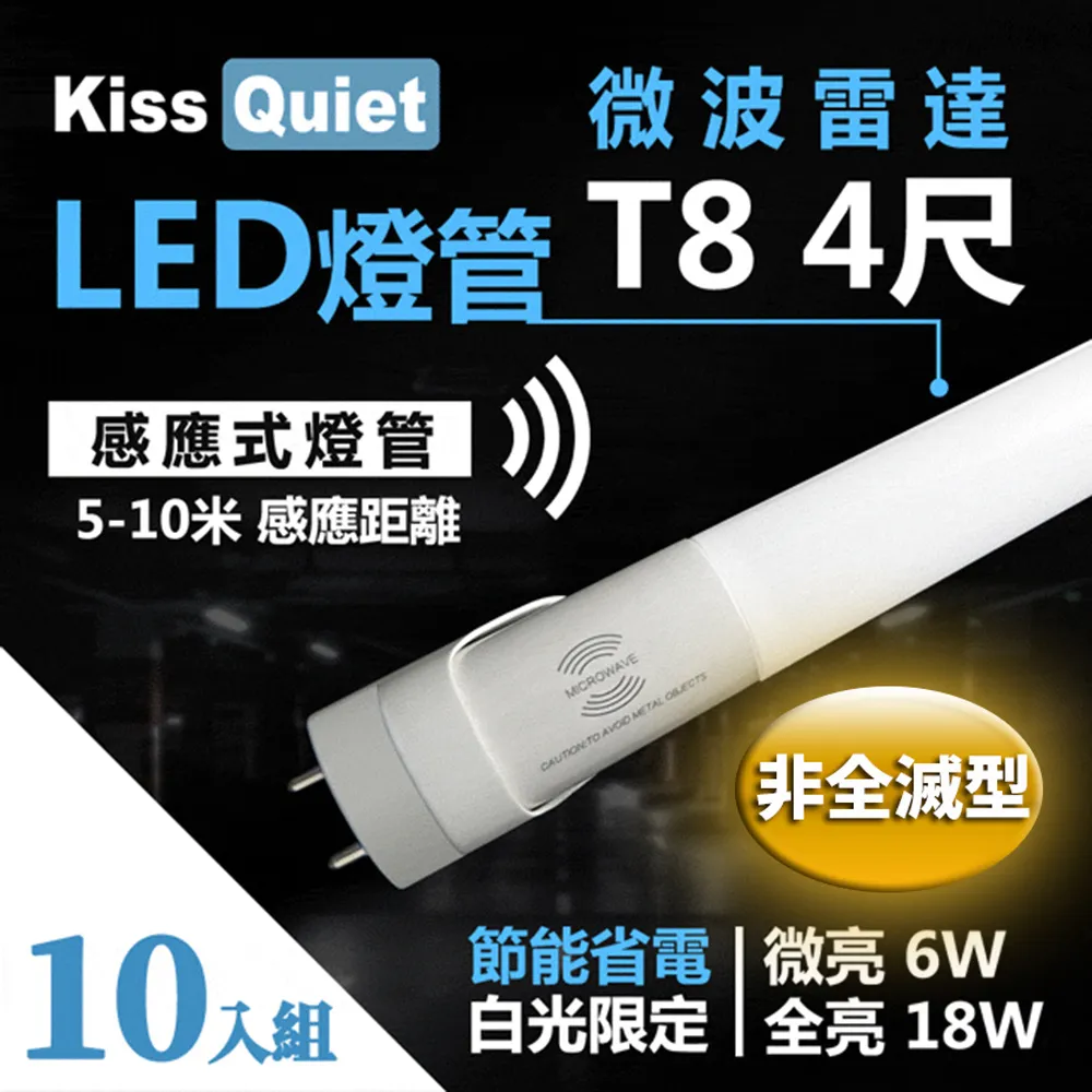 《Kiss Quiet》 智慧型動態(白光限定)雷達感應式 T8 2尺 LED燈管.全電壓高PF-2入 歷史價格詳細信息