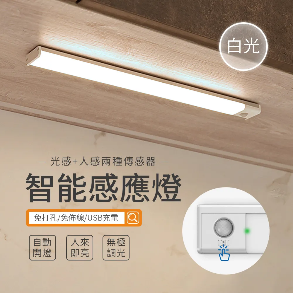 朗美科 磁吸式長條無線智能感應燈 LED自動人體感應夜燈 小夜燈 臥室/衣櫃/樓梯走廊 白光-25cm 歷史價格詳細信息