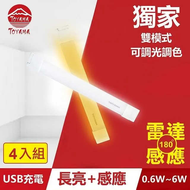 TOYAMA特亞馬TS2磁吸USB充電可調光雙模式長亮＋感應LED燈0.6W~6W 2入組 歷史價格詳細信息