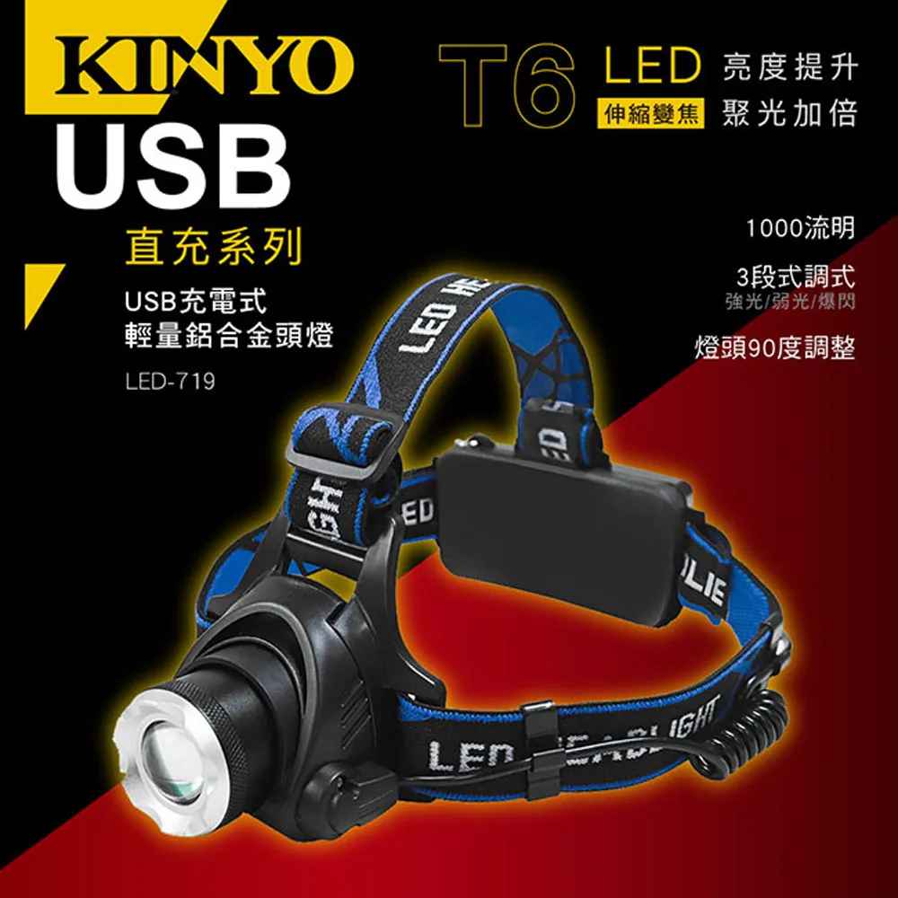 【KINYO】USB充電鋁合金可磁吸LED三合一功能手電筒 歷史價格詳細信息