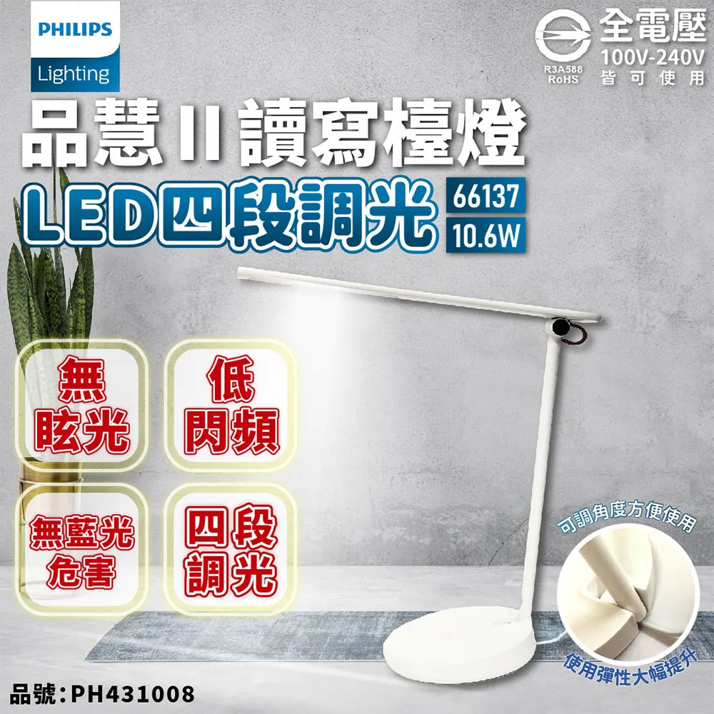 【Philips 飛利浦】66137品慧 第二代 LED 全光譜讀寫檯燈(TD03) 歷史價格詳細信息