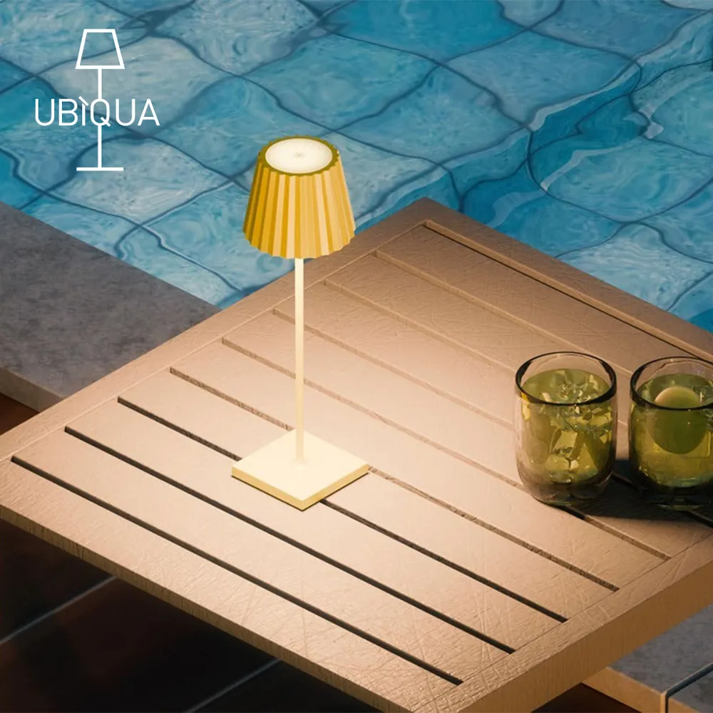 【義大利UBIQUA】Plisse 百褶現代風USB充電式檯燈-多色可選 歷史價格詳細信息