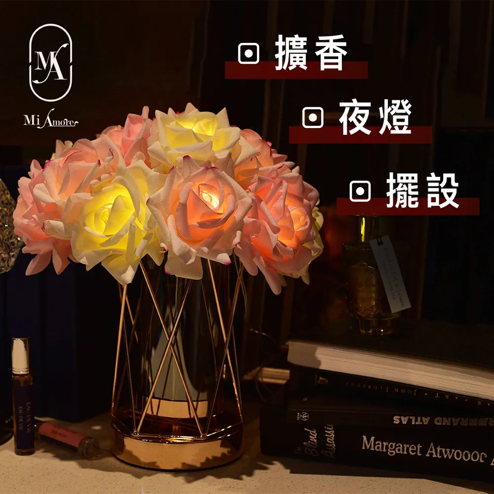 【愛莯】10朵玫瑰花LED夜燈經典黑陶瓷花盆系列(附贈USB充電插頭) 歷史價格詳細信息