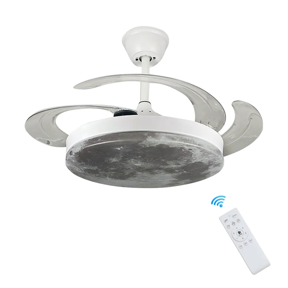 沐格 北歐藝術餐廳吊扇燈 創意大荷花吸頂風扇燈 現代簡約客廳110V電扇燈 歷史價格詳細信息