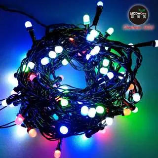 摩達客-100燈LED大頭銅線燈串藍白光-USB電池盒兩用充電(贈遙控器)浪漫星星燈聖誕燈串 歷史價格詳細信息