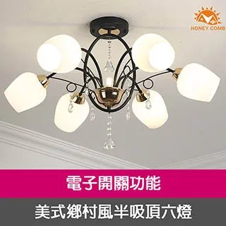 【Honey Comb】鄉村風球中球玻璃七燈吊燈(91261) 歷史價格詳細信息