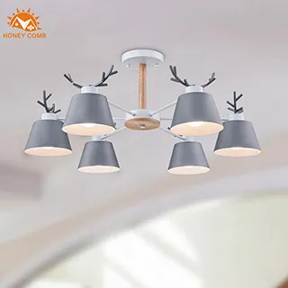 Honey Comb 北歐風原木半吸頂五燈 HC-20327 歷史價格詳細信息