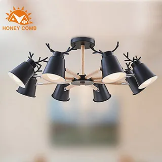 Honey Comb 北歐風原木半吸頂五燈 HC-20327 歷史價格詳細信息