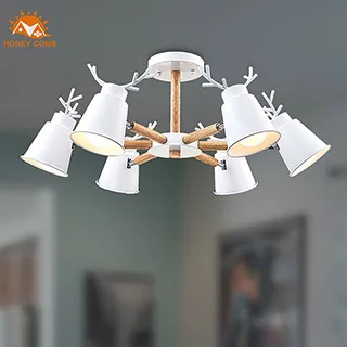 【Honey Comb】北歐風原木半吸頂六燈(MK852-6) 歷史價格詳細信息