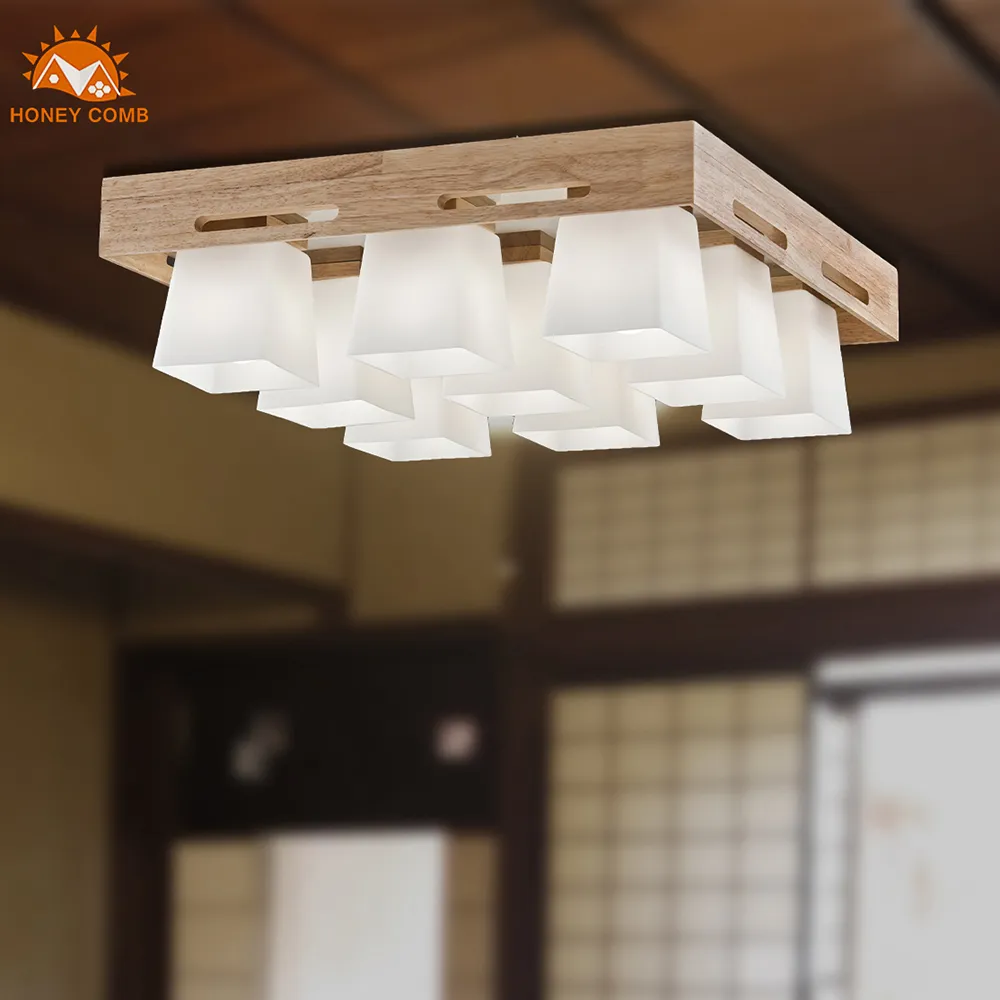 【Honey Comb】北歐風複刻版原木半吸頂八燈(MK818-8) 歷史價格詳細信息