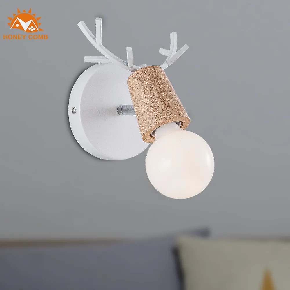 北歐原木小壁燈創意個性床頭日式溫馨浪漫臥室背景牆胡桃木壁燈 歷史價格詳細信息