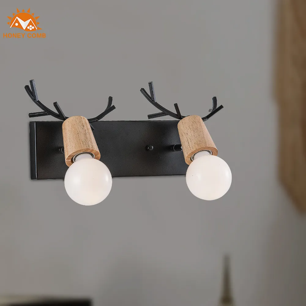 北歐原木小壁燈創意個性床頭日式溫馨浪漫臥室背景牆胡桃木壁燈 歷史價格詳細信息