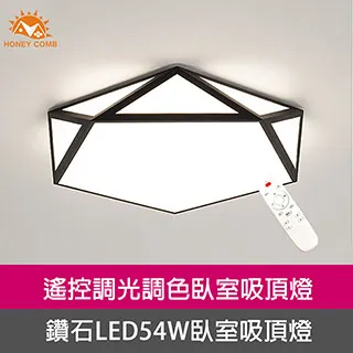 【Honey Comb】LED54W遙控調光調色臥室吸頂燈(V3899) 歷史價格詳細信息