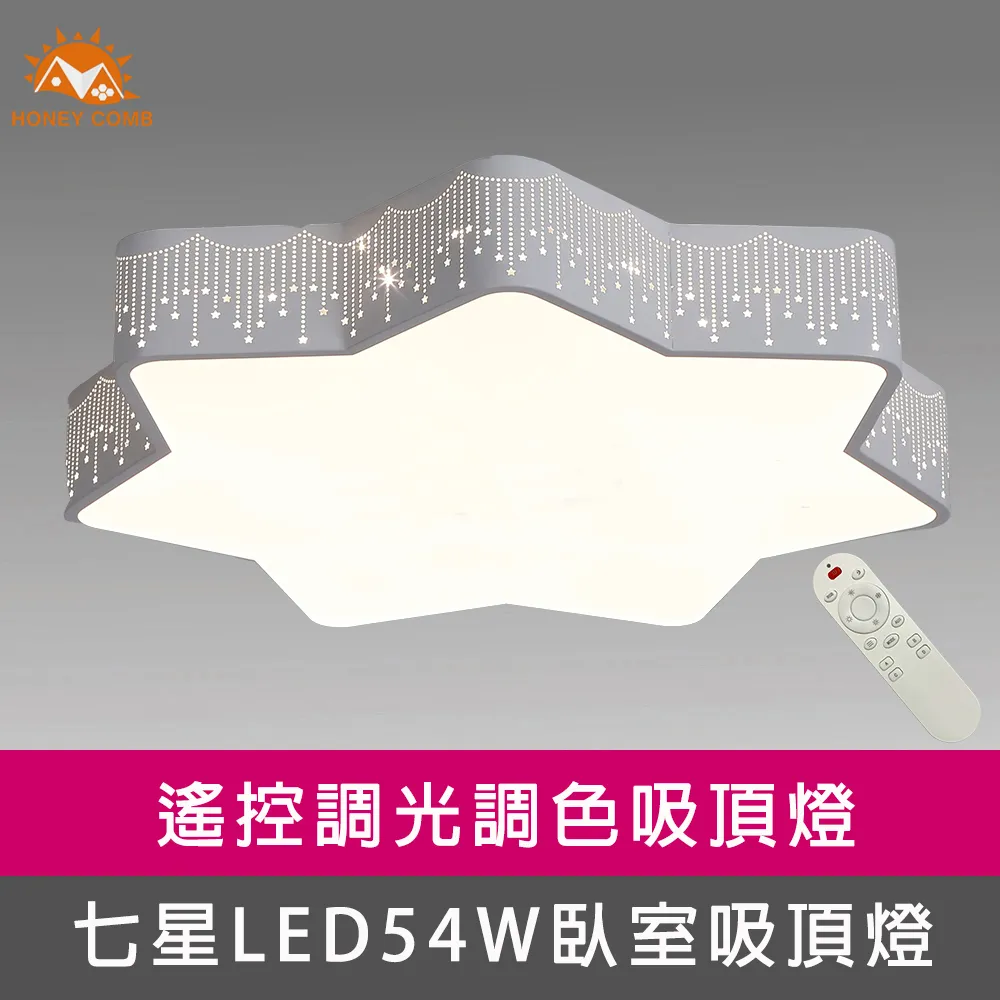 【Honey Comb】LED54W遙控調光調色臥室吸頂燈(V3899) 歷史價格詳細信息