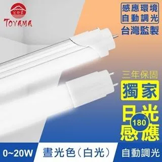 TOYAMA特亞馬 0∼20W LED日光感應自動調光節能燈管 2入(白光) 歷史價格詳細信息