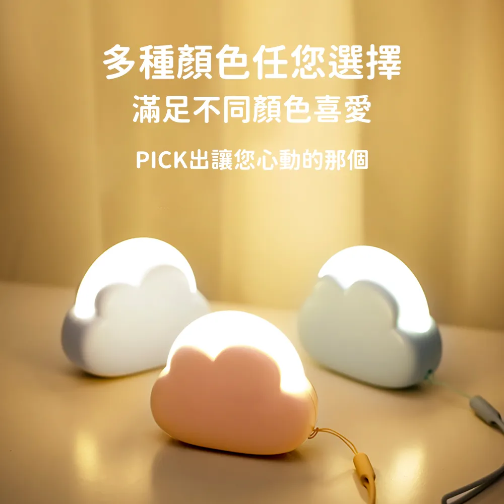雲朵小夜燈臥室睡眠燈嬰兒餵奶護眼床頭燈矽膠拍拍感應燈氛圍燈 歷史價格詳細信息