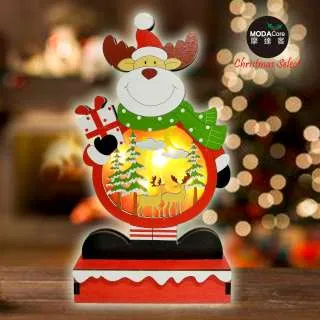 摩達客 木質製彩繪麋鹿造型聖誕夜燈擺飾(電池燈) 價格比較,價格查詢,歷史價格詳細信息