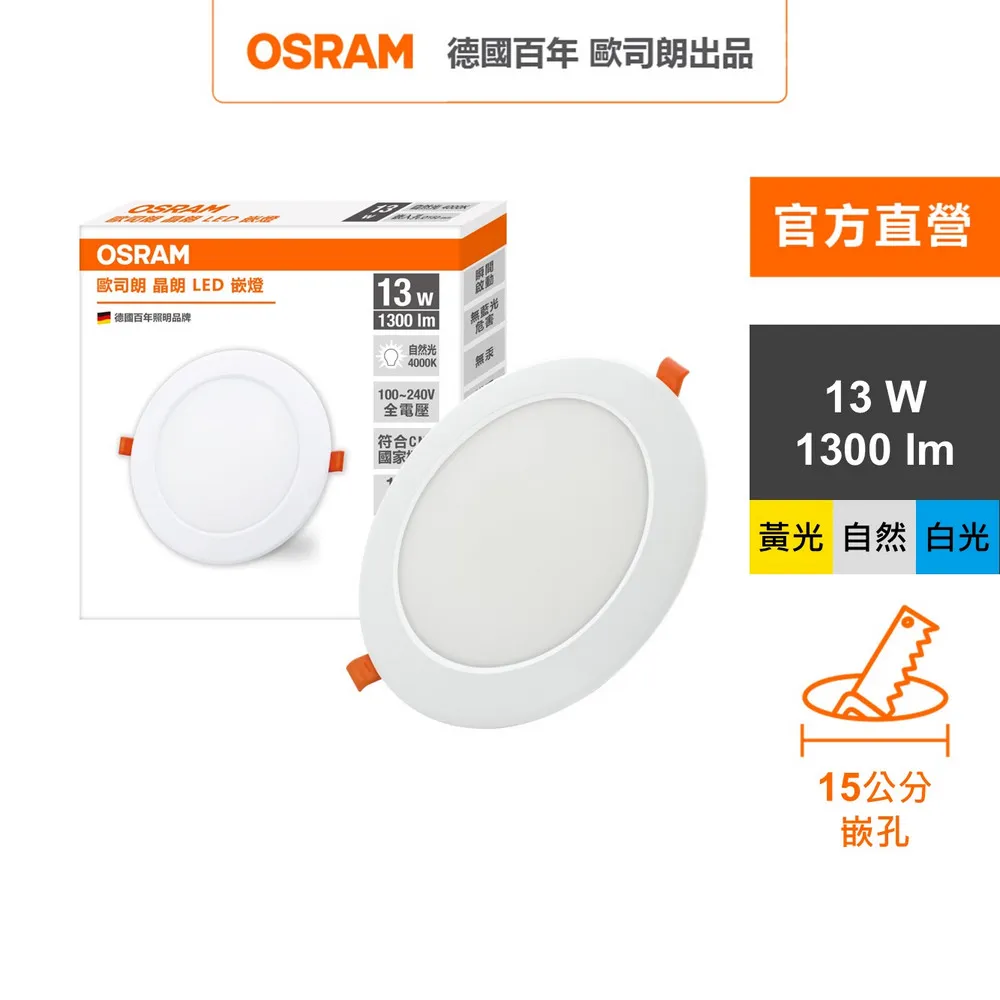 【Osram 歐司朗】晶朗 LED崁燈 5W 直徑7.5cm 3入組 歷史價格詳細信息