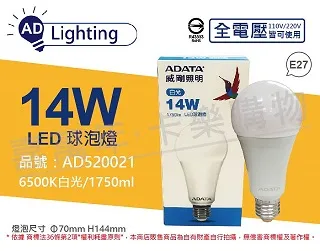 ADATA 威剛 14W 高效能 LED球型燈泡(10入) 歷史價格詳細信息