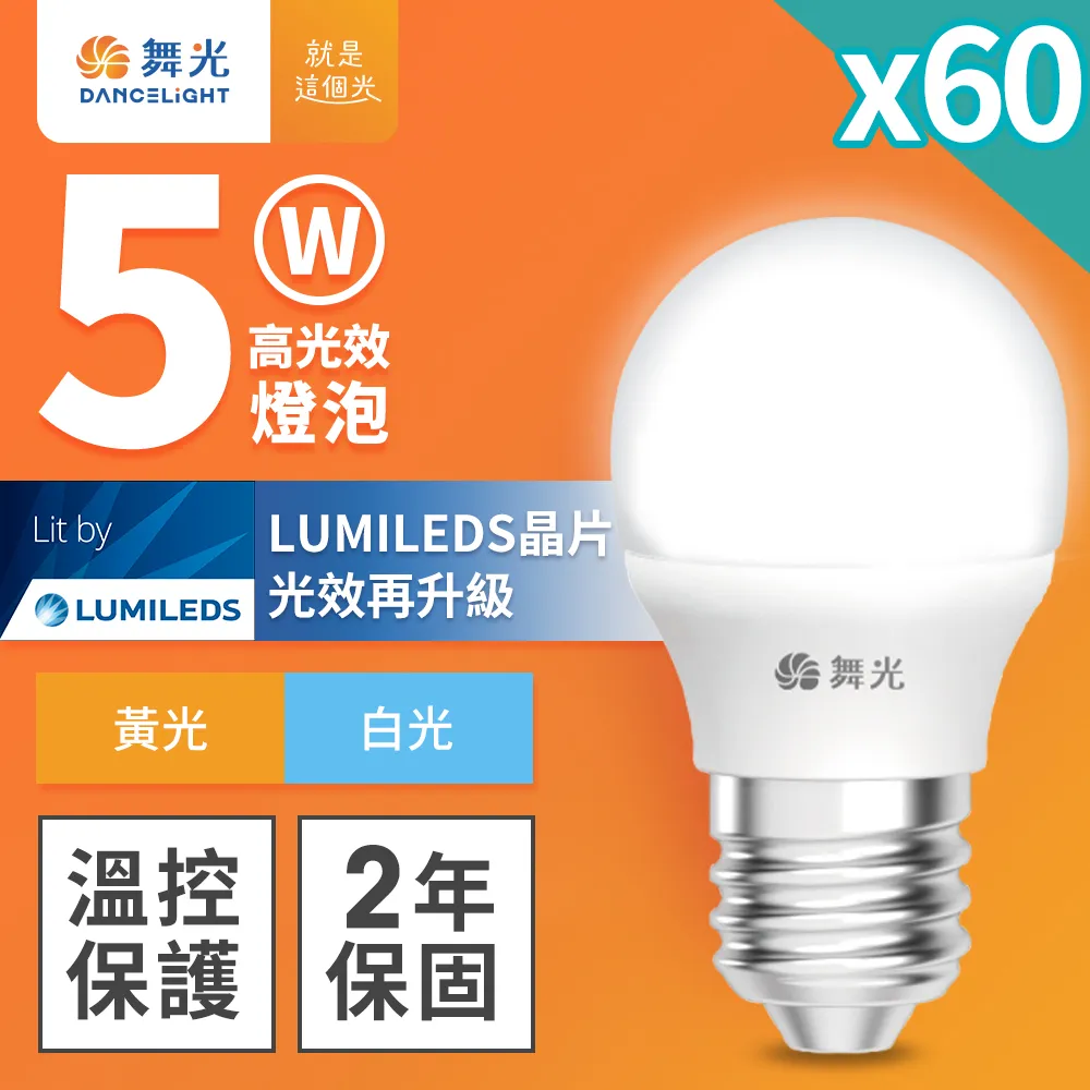 60入組 舞光 3W LED燈泡 E27 全電壓 超高光效 (白光/黃光) 歷史價格詳細信息