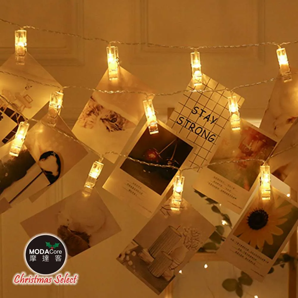 摩達客-LED20燈夾子燈造型電池燈+USB兩用充電 -暖白光/雪花造型款 歷史價格詳細信息