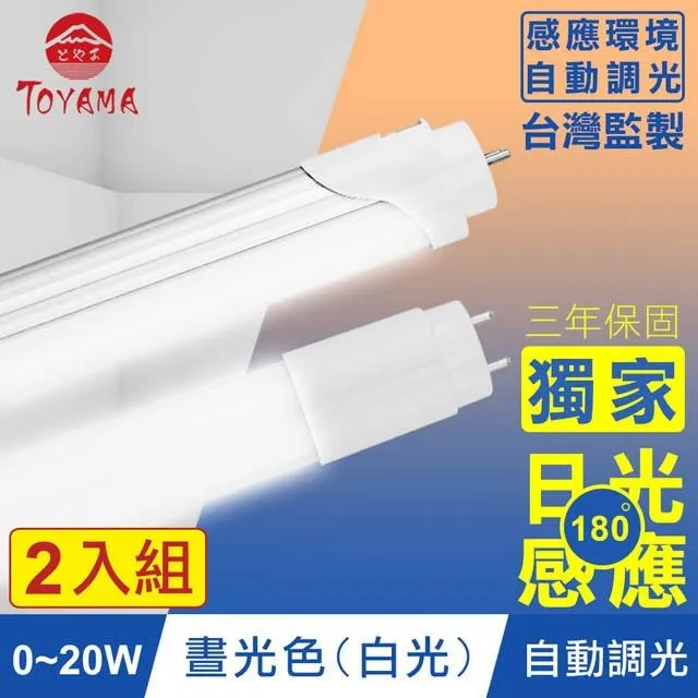 TOYAMA特亞馬 0～10W LED 日光感應自動調光防蚊燈管T8 2呎 2入組(琥珀黃綠光) 歷史價格詳細信息